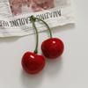 Serie de Frutas Cereza Roja Tocado de Cereza Espuma Lindo Dulce Sencillo Elegante Versátil Oreja DIY Joyería