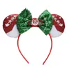 Diadema Navideña de Orejas de Ratón Mickey Mouse para Parque de Atracciones Fiesta Disfraz Accesorios para la Cabeza Navideños Diadema con Lazo