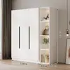 Armario para uso doméstico en el dormitorio, gabinete de almacenamiento de doble puerta, diseño moderno simple, adecuado para apartamentos pequeños y propiedades de alquiler, gabinete de almacenamiento ensamblado de lujo ligero
