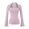 Top de Estilo Americano para Mujer, Falso de Dos Piezas, Adelgazante de Cintura, Camiseta sin Mangas Ajustada que Envuelve el Pecho, Color Sólido Sexy, Base de Camiseta de Moda