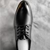 Zapatos de Cuero de Punta a la Moda para Hombres Jóvenes, Zapatos Formales de Negocios Británicos para Hombre, Zapatos Casuales con Cordones, Zapatos de Boda para el Novio con Aumento de Altura Interior