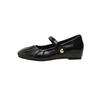 Sapatos femininos de verão novos de couro macio com vestido de boca rasa, sapatos cheongsam de fundo macio e suaves Mary Jane Not Tired Foots