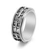 Fornecimento de comércio exterior pulseira masculina vintage de aço titânio cruz de flor infantil anel dourado giratório joias antigas atacado