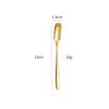Cuchara Pequeña de Acero Inoxidable Cuchara Flor Dorada Cuchara Pequeña Redonda Cuchara para Mezclar Café de Cabeza Cuadrada Cuchara de Postre Cuchara de Regalo Creativa