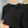 Suéter de malha com gola Henley e decote V de manga comprida masculino estilo old money negócios cor sólida base primavera e outono atacado de fábrica transfronteiriço