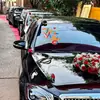 Decoração de carro de casamento com personagens felizes, adesivos coloridos, adesivos de personagens felizes para carro de casamento, conjunto completo de suprimentos para decoração de comboio de casamento e adesivos para vidros