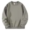 Nuevo Producto de Primavera y Otoño: Sudadera de Algodón Chino Leche de Seda Color Sólido Cuello Redondo con Logo Impreso Personalizado, Holgada Casual para Grupo, En Stock
