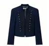Roupas Femininas 2026 Verão Novo Estilo Moda Europeia e Americana Versátil Blazer Justo com Ombreiras 4840798