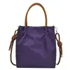 Bolso cubeta a cuadros estilo japonés transfronterizo para mujer, bolsa de nailon de gran capacidad, bolso de mano versátil plisado casual, bolso de hombro y bandolera
