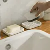 Jabonera de doble capa con drenaje estilo japonés, jabonera de plástico para baño, estante de almacenamiento impermeable creativo, caja de jabón