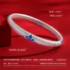 Pulsera de Plata de Ley Esmaltada Moneda de la Suerte para Mujer Fútbol Plata 9999 Pulsera Anaglifo Estilo Chino Pulsera de Nicho Regalo