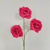 Flor Artificial de Rosa de Diamante de 3 Cabezas Decoración de Salón de Bodas Arreglo de Escena Floral Arreglo Floral Centro Comercial Cascada Paisajismo con Rosas