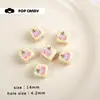 Acrílico Quadrado Maçã Cachorro Desenho Animado Pinguim Artesanal DIY Corrente para Celular Chaveiro e Outras Joias Acessórios com Contas