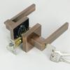 Cerradura de Puerta de Dormitorio Negra Simple Estilo Europeo Transfronteriza para Uso Doméstico, Manija de Puerta de Madera Maciza para Estudio y Sala de Estar, Cerradura de Manija de Tres Barras al por Mayor
