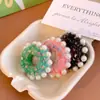 Peluche Navideño Colorido Ensanchado Cuentas Pequeñas Chanel Anillo para el Cabello Otoño e Invierno Cuerda Elástica Alta Linda Fresca para Mujeres Coreanas