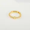 Anillo de apertura ajustable de cobre con incrustaciones de circonita, 26 letras del alfabeto inglés, joyería de moda de alto nivel y temperamento, para cruzar fronteras