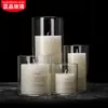 Taza de Cristal Transparente Creativa para Velas Portavelas de Vidrio Decorativo para el Hogar Adornos para Dormitorio Restaurante Taza de Cristal para Velas de Aromaterapia con Tapa