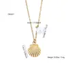 Collar Colgante para Mujer Moda Transfronteriza Europea y Americana Estilo Marino Perla Acero Inoxidable Chapado en Oro de 18K Estrella de Mar Borla