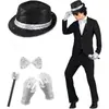 Chapéu de Lantejoulas para Performance de Palco Disco Conjunto de Gravata e Luva Atacado Acessórios para Fantasia Michael Jackson