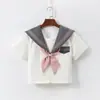 Fábrica em nome do pacote pós-venda uniforme jk novo cinza três peças traje de marinheiro jk escolar para traje jk saia jk saia plissada