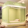 Mosquitero de Algodón Espeso para Cama de Tres Puertas, Cálido, Anticaídas, Nuevo Invierno 2025, para Dormitorio del Hogar