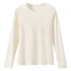Capa base de Tencel Lyocell para mujer, cuello redondo, sin costuras, ropa interior térmica fina, top interior con ácido hialurónico, para otoño e invierno