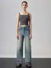 [Alta Calidad Alta Definición] Jeans de Cintura Alta de Pierna Ancha para Mujer Nuevos 2025 Pantalones de Pierna Ancha Sueltos Retro Pantalones Largos hasta el Suelo