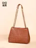 Bolso bandolera de paracaídas de alta costura tejido para mujer, bolso de hombro de moda vintage, bolso de mano tipo cubo con cadena