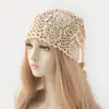 Sombrero Tejido Calado Hecho a Mano Estilo Bohemio para Mujeres, Gorro de Punto Crochet Estilo Étnico para Fotografía de Viaje