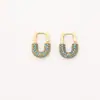 Pendientes Turquesa de Clip de Papel Moda Exquisitos de Gama Alta Pequeños Únicos Diseño de Nicho Pendientes Personalizados para Mujer