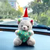 Ornamento de urso de pelúcia de desenho animado criativo para carro, pingente de almofada de ombro para cinto de segurança, pingente de bolsa, presente de Natal, atacado