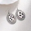 Brincos Retrô Boêmios com Estampa de Leopardo Turquesa, Brincos Pesados de Alto Padrão Estilo Étnico, Brincos Estilo Cowboy Ocidental