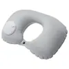 Almohada Inflable Portátil para Cuello para Viajes de Negocios, Viajes en Coche y Avión, Almohada de Soporte para Cuello en Forma de U, Almohada de Descanso para Cuello de Viaje con Inflado de Tipo Prensa