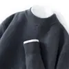 Suéter informal de punto de cachemira para hombre Bai Cai Rong, cuello alto medio, nuevo para otoño e invierno, estilo relajado, suéter liso