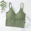 Top de tubo sin costuras largo en U con base de almohadilla para el pecho, camisola, ropa interior deportiva para mujer