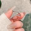 Anillo de Serpiente de Plata con Zircón para Mujer Diseño Nicho Anillo Único Anillo de Cola de Lujo Ligero de Alta Gama Anillo de Comida