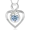 Collar de plata s925 transfronterizo europeo y americano Corazón Eterno colgante de 8 palabras en forma de corazón con incrustaciones de joyería collar moderno para combinar con todo