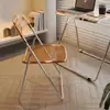 Mesa Plegable de Acrílico Transparente Escritorio Portátil para Oficina Estudio Mesa y Silla Combinación Nórdica Dormitorio Hogar Celebridad de Internet