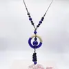 Colar de contas de cerâmica colorida Moda Retro Novo Estilo Chinês Personalidade Colar Longo Camada Dupla Colar Colar Avançado Atacado
