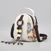 Bolsa de lona com decoração de corda estilo étnico retrô
