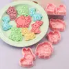 Molde para Galletas Serie Animales de Granja Cerdo y Cordero Molde para Galletas Dibujos Animados 3D Galletas Impresas Simuladas DIY