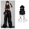 Disfraces de Danza Jazz para Niñas, Pantalones de Malla de Cuero para Street Dance, Disfraces de Pasarela Hip-Hop, Ropa de Práctica para Grupo Femenino