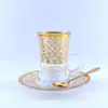 Exportación Europea Patrón Especial Turco Taza y Platillo para Té Dorado Rojo Vidrio Café Taza para Té Negro Juego de Regalo Otros