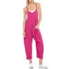 Mulheres europeias e americanas 2023 verão novo Amazon Casual Pocket Strap Knitted One-piece Trousers Strap Trousers for Women