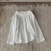 Camiseta interior de manga larga con cuello de volantes para bebé, estilo INS, para niñas, con sobreposición de lunares y falda con tirantes