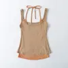 Ropa de Mujer Transfronteriza al por Mayor Estilo Europeo y Americano Primavera 2026 Nuevo Top de Punto Moda Falso Dos Piezas Bloque de Color Ajustado Chaleco
