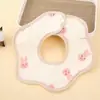Babero para recién nacido de gasa de algodón toalla impermeable para bebé suave absorbente para niños babero de pétalo anti-manchas