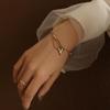 Nueva Pulsera de Acero de Titanio Europeo y Americano de Venta Caliente para Mujer Estilo ins Personalizada Moderna Resistente al Color Pulsera Antidesvanecimiento Pulsera Chapada en Oro