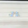 Lindos Aretes de Gato con Goteo de Aceite y Moño de Circonita, Divertidos Aretes de Gato de Dibujos Animados, Diseño de Nicho, Aretes de Alta Gama