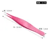 Pinzas de acero inoxidable color punta recorte pinza para cejas diy mano uña arte palo clip de taladro herramientas de belleza para uñas